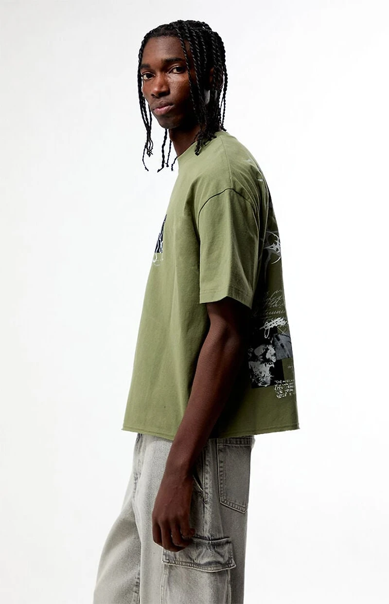 Pacsun Green What Remains Cropped Boxy T-Shirt