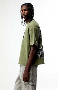 Pacsun Green What Remains Cropped Boxy T-Shirt