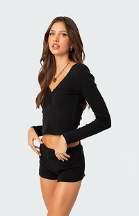 Edikted Rebekah Ribbed Top