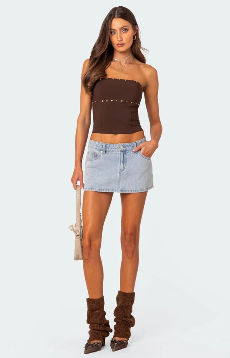 Edikted Darcy Studded Lace Up Corset