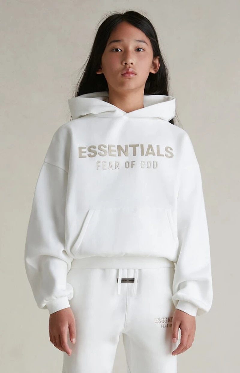 Fear of God ESSENTIALS Kids Cloud White Fleece Hoodie