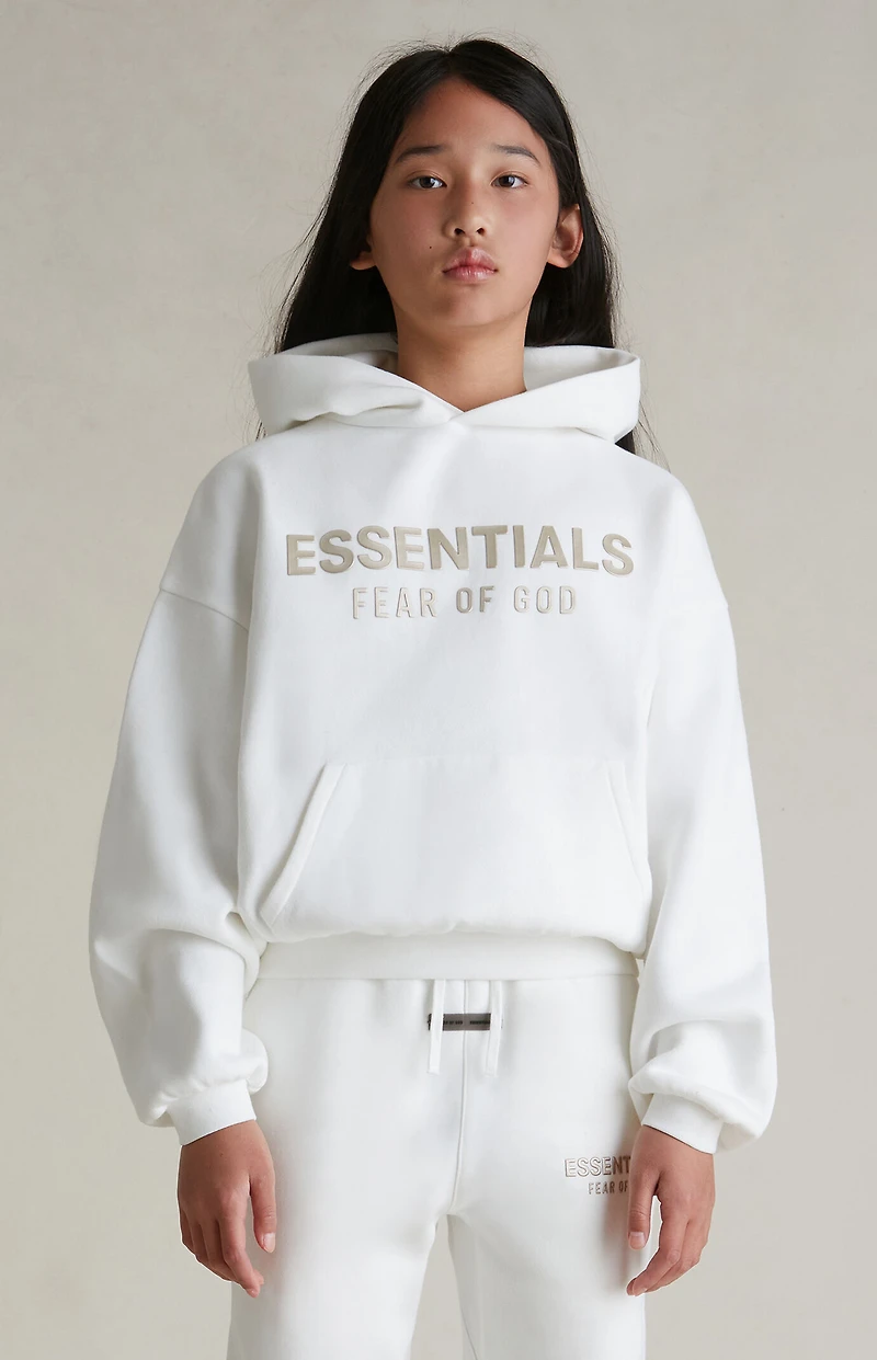 Fear of God ESSENTIALS Kids Cloud White Fleece Hoodie