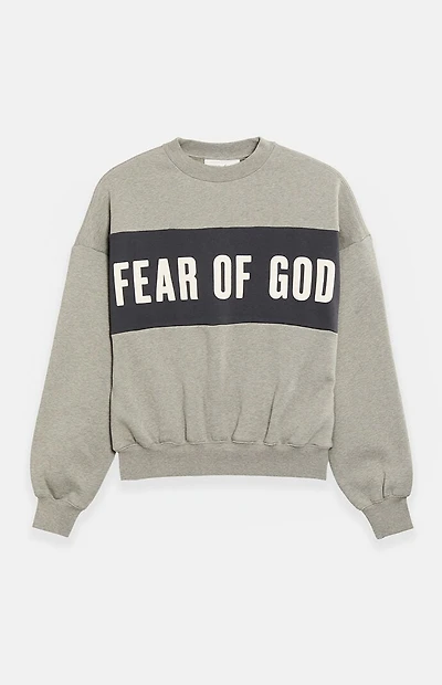 Fear of God ESSENTIALS Seal Paneled Cropped Relaxed Crew Neck Sweatshirt