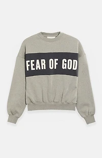 Fear of God ESSENTIALS Seal Paneled Cropped Relaxed Crew Neck Sweatshirt