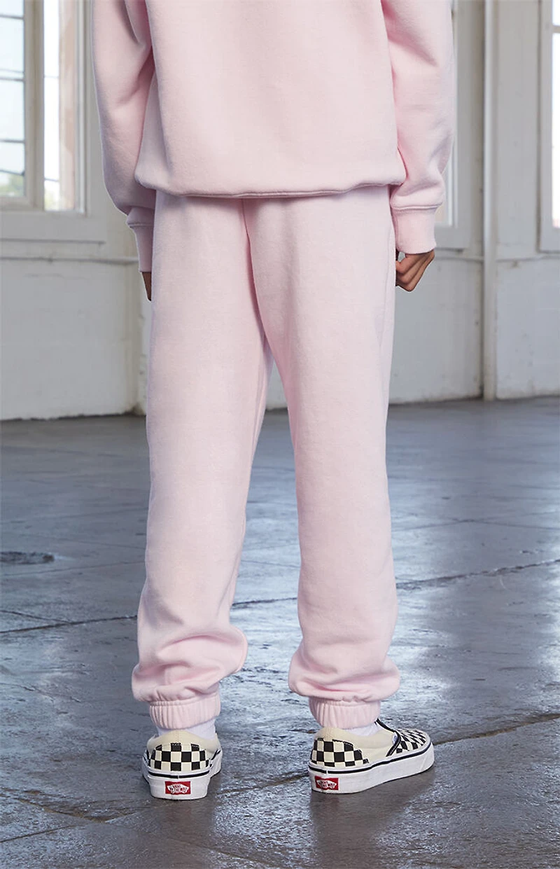Pacsun Kids Pink Varsity Patch Jogger Sweatpants