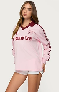 Edikted Brooklyn Contrast Oversized Polo Top