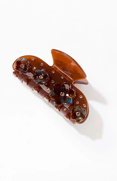 LA Hearts Brown Flower Hair Claw Clip