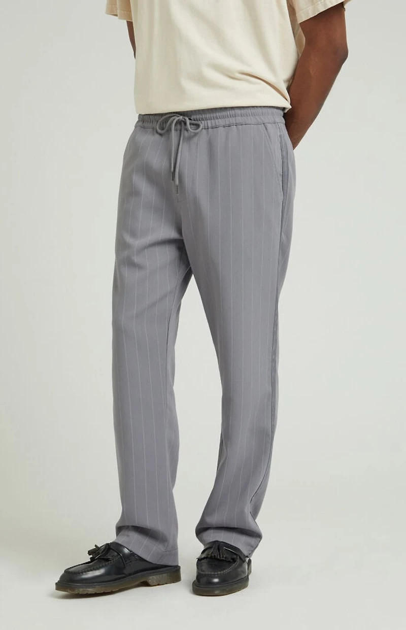 Pacsun Charcoal Pinstripe Liam Straight Trousers
