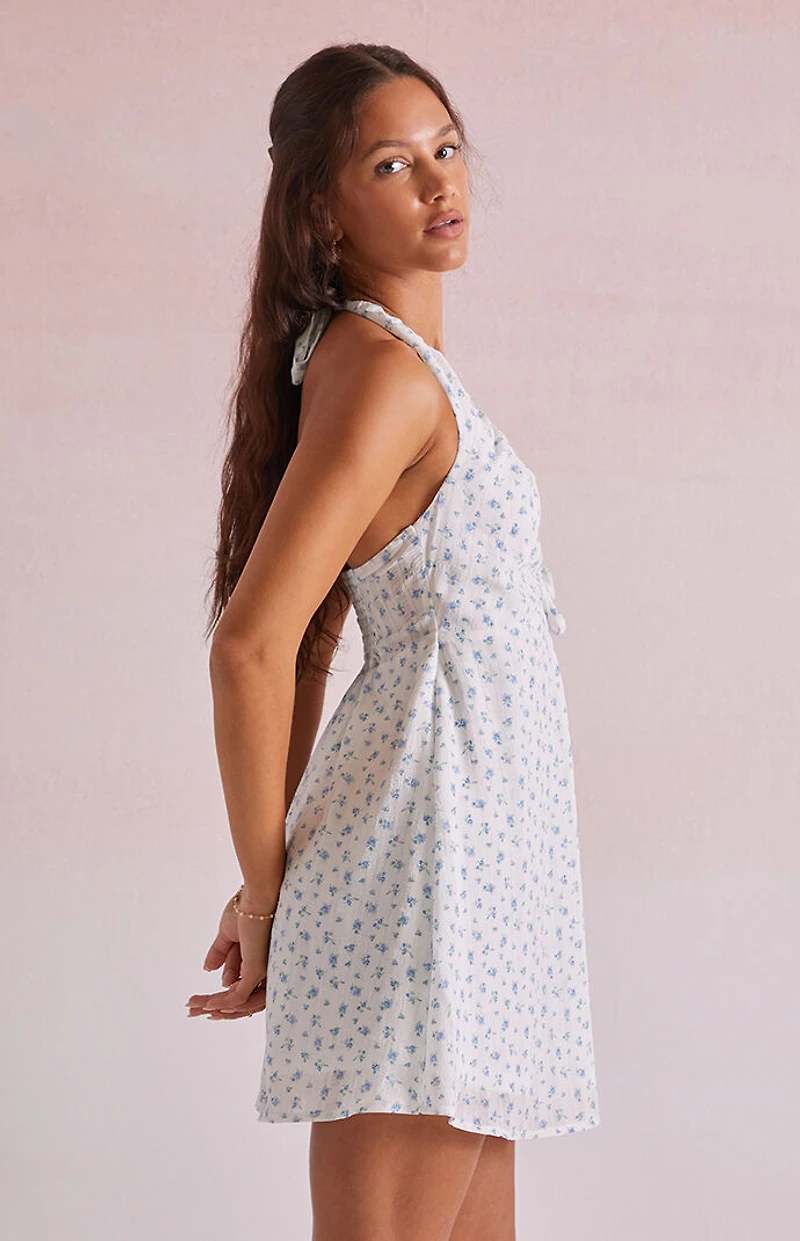 Beverly and Beck Sarah Tie Back Halter Mini Dress