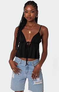 Edikted Rylee Tie Front Open Back Top