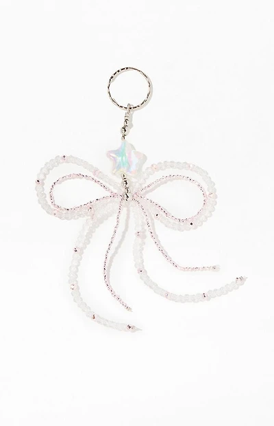 LA Hearts Beaded Bow Bag Charm Keychain