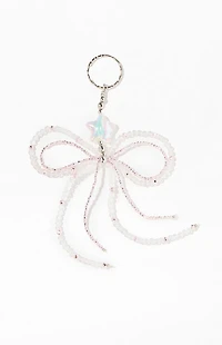 LA Hearts Beaded Bow Bag Charm Keychain