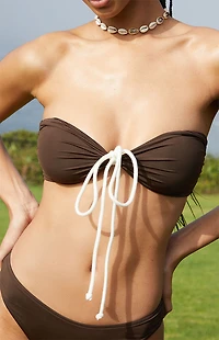 WEWOREWHAT Rope Tie Halter Bikini Top