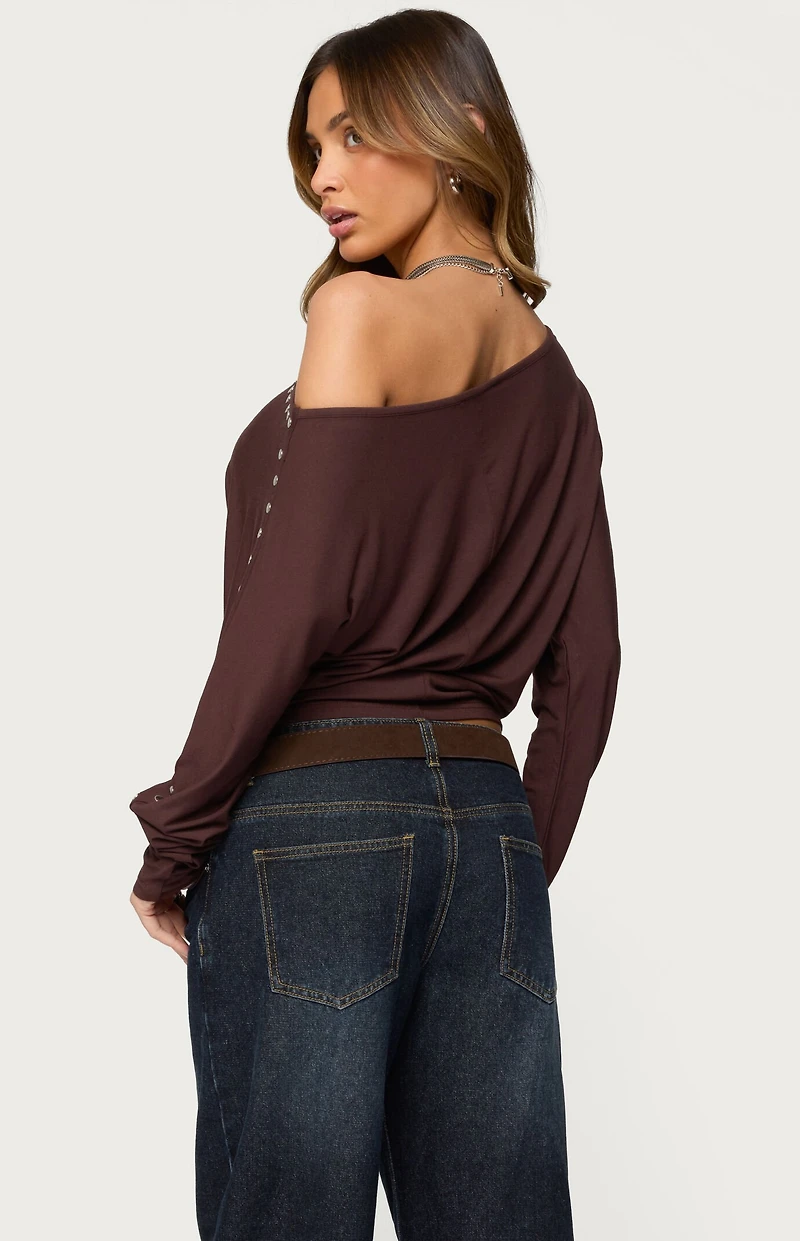 Edikted Paola Off Shoulder Stud Top