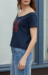 John Galt Navy 44 Robyn Off-The-Shoulder Top