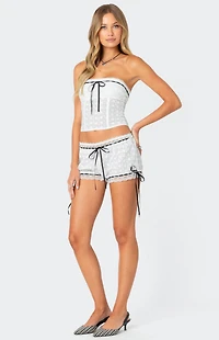 Edikted Ribbon Eyelet Corset