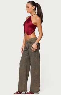 Edikted Hara Fringed Crisscross Backless Top