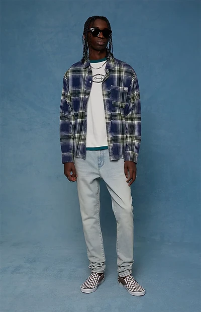 Pacsun Bryce Stacked Skinny Jeans Stretch Light Indigo