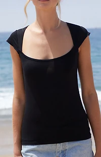 John Galt Black Ella Top