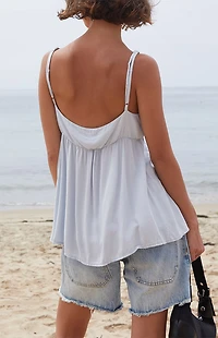 John Galt Light Blue Edith Tank Top