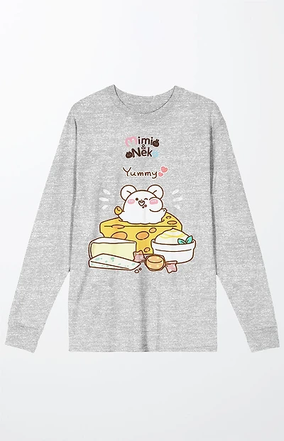 Mimi & Neko Nezu Eating Long Sleeve T-Shirt