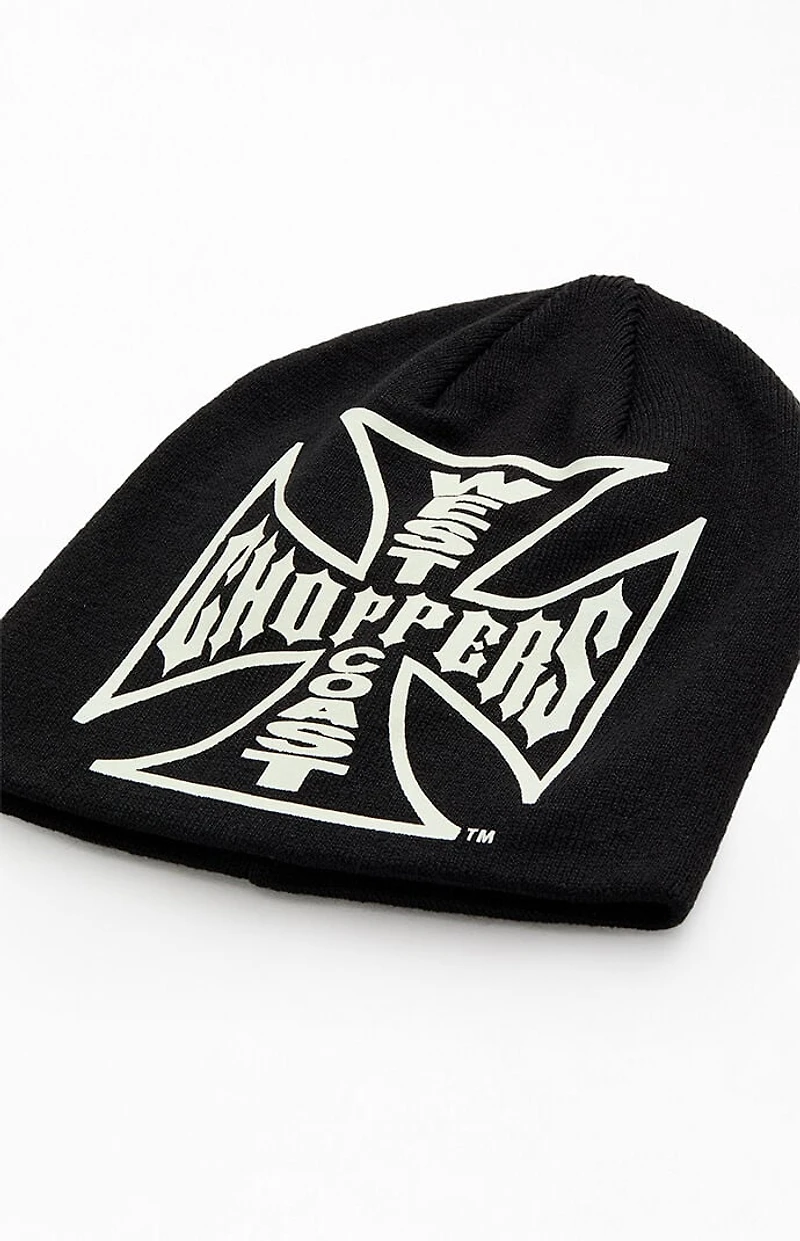 West Coast Choppers Black Logo Skullcap Beanie