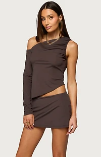 Edikted Lucretia Asymmetric Off Shoulder Top