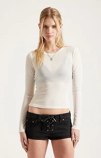 Pacsun Tatum Ultimate Low Rise Denim Micro Shorts Stretch Lace-Up Black