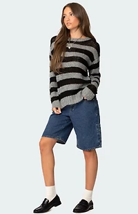 Edikted Light Knit Striped Sweater
