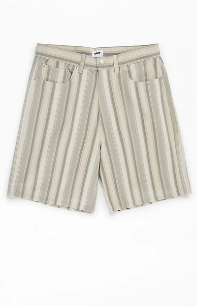 Obey Baja Striped Denim Baggy Shorts