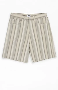Obey Baja Striped Denim Baggy Shorts
