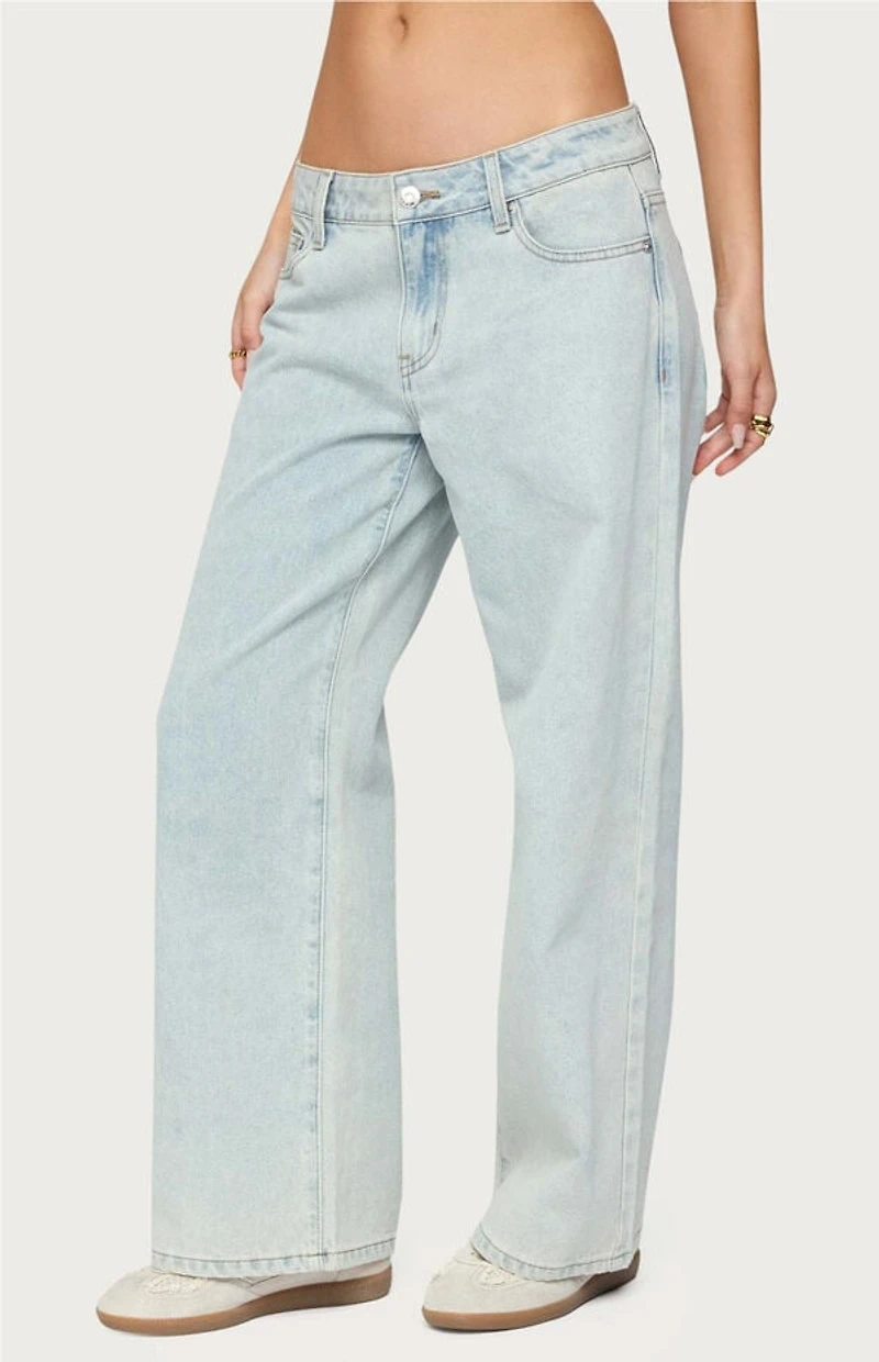 Edikted Petite Bow Pocket Relaxed Jeans