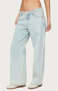 Edikted Petite Bow Pocket Relaxed Jeans