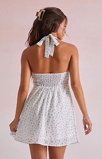 Beverly and Beck Sarah Tie Back Halter Mini Dress