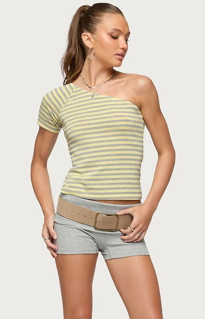 Edikted Eulia Striped One Shoulder Top