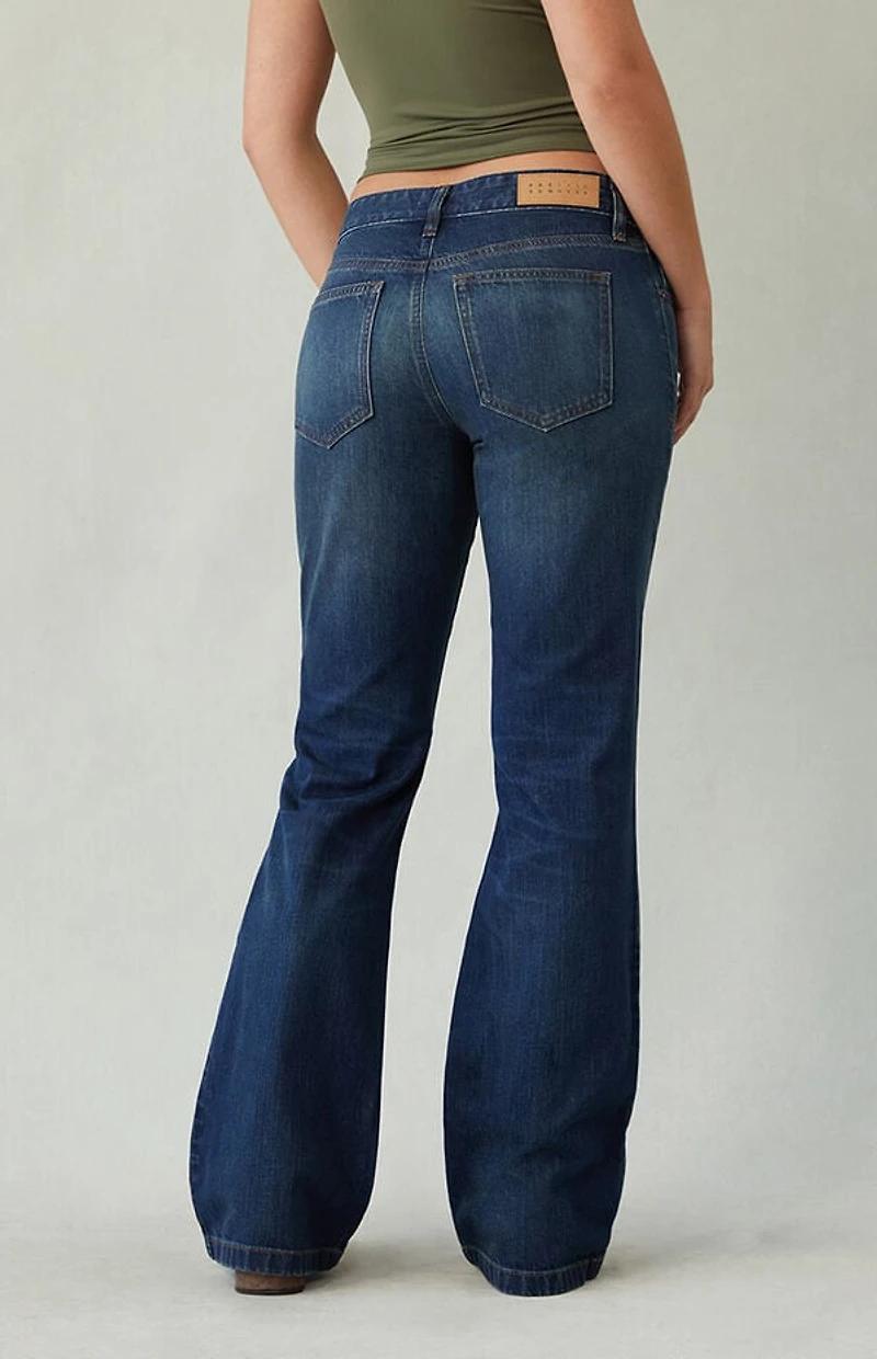 Pacsun Jade Low Rise Bootcut Jeans Dark Blue Tint