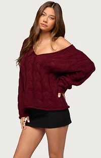 Edikted Inga Oversized Cable Knit Sweater