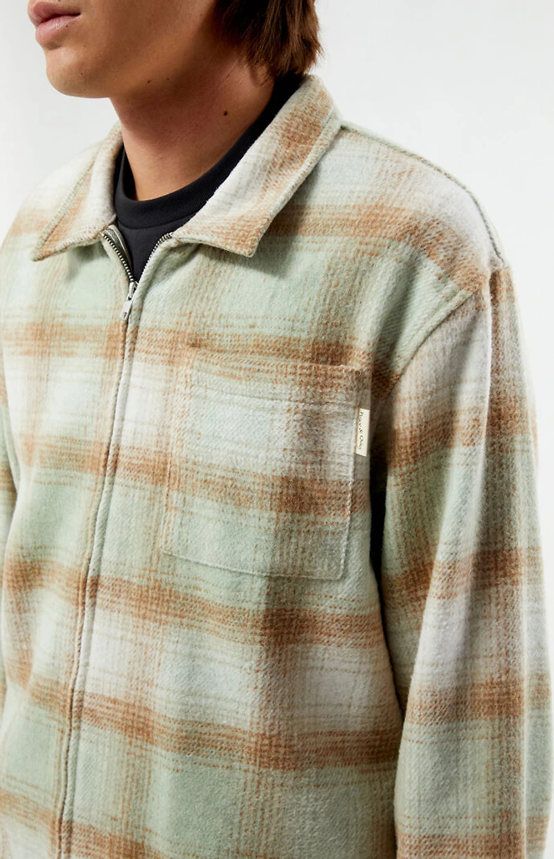 MUSEUM OF PEACE & QUIET Wordmark Zip Up Long Sleeve Shirt