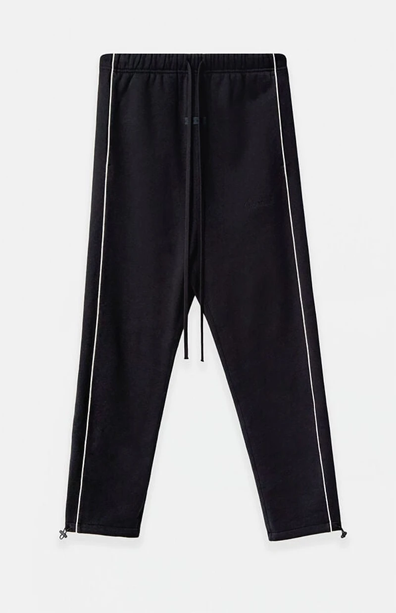 Fear of God ESSENTIALS Jet Black & Cloud White Relaxed Fleece Sweatpants