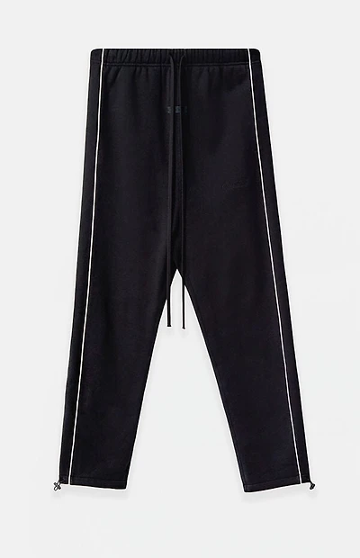 Fear of God ESSENTIALS Jet Black & Cloud White Relaxed Fleece Sweatpants