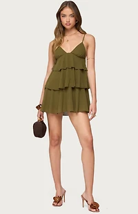 Edikted Gwynne Chiffon Ruffled Mini Dress