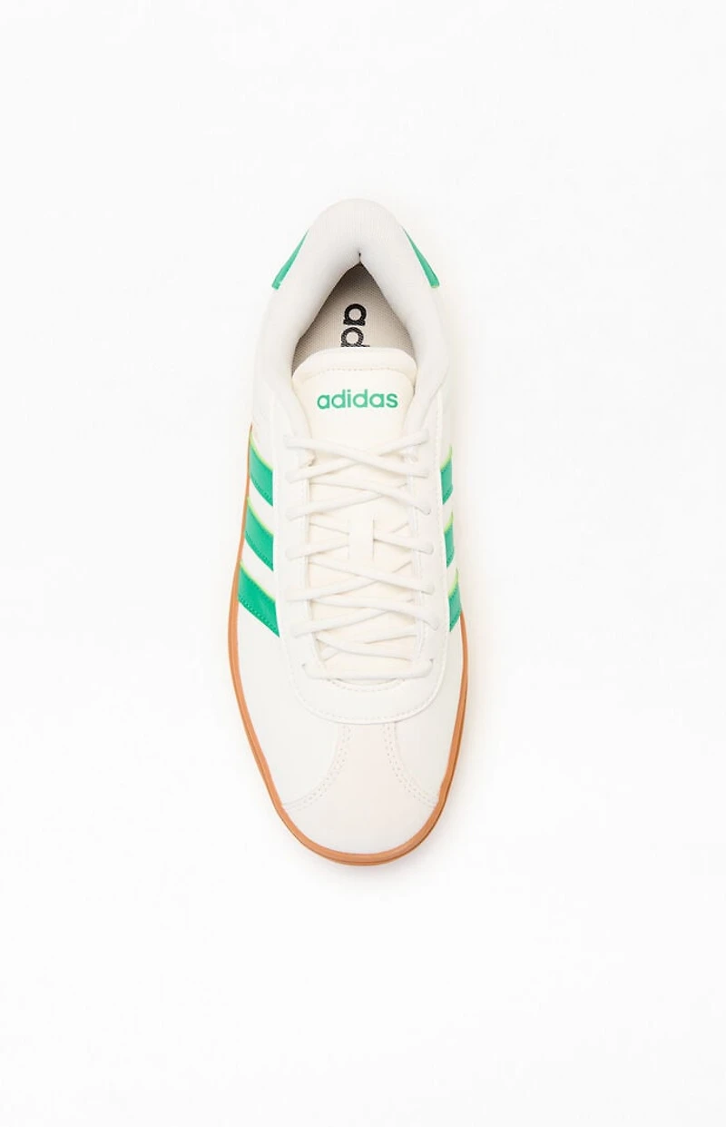 adidas Women's White & Green VL Court Bold Sneakers