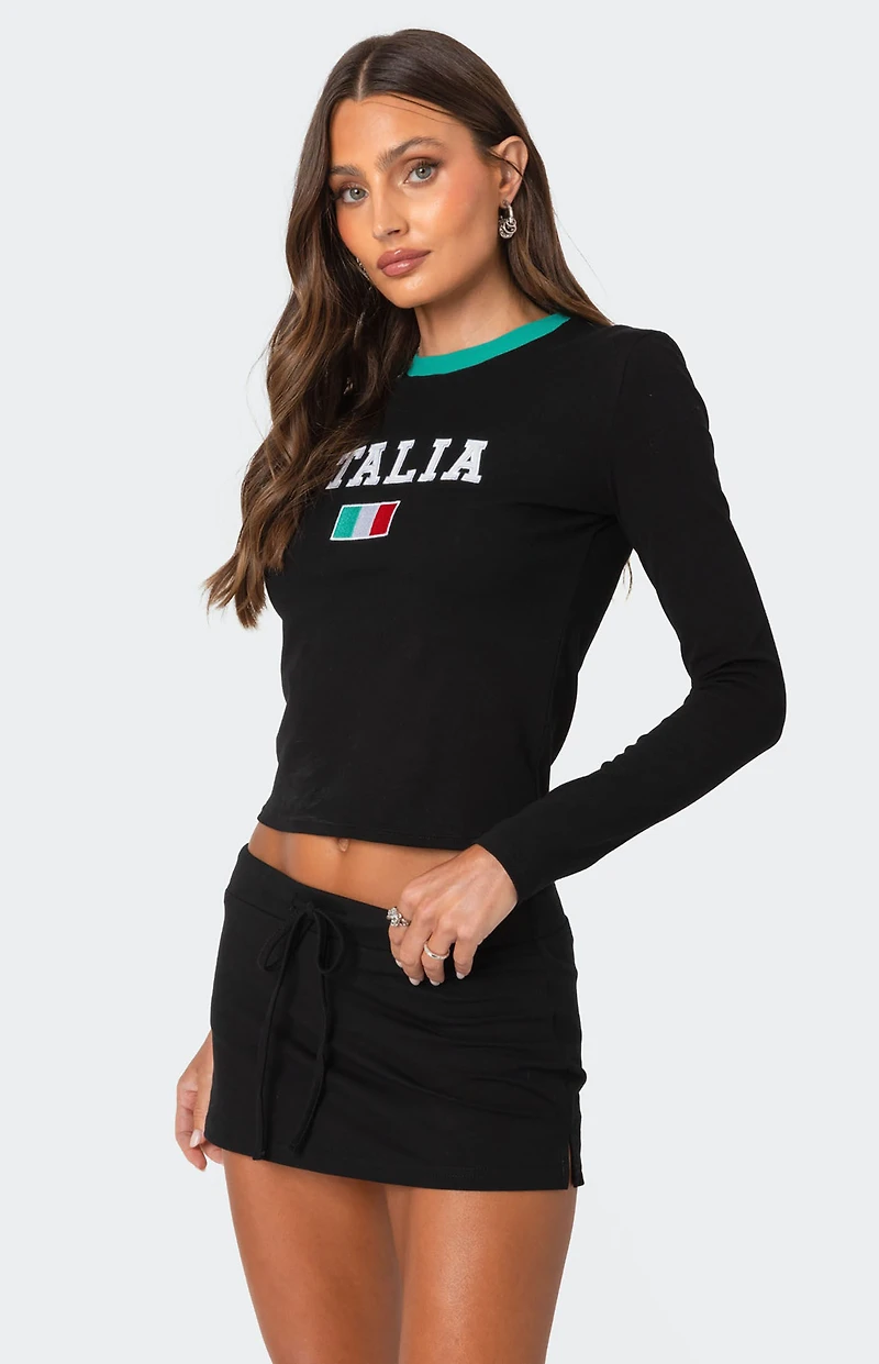 Edikted Italy Long Sleeve T-Shirt