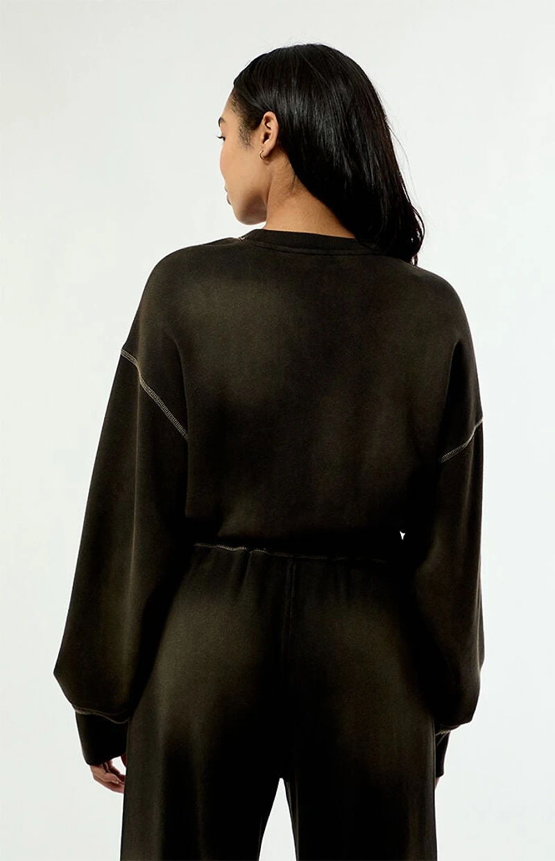 L/AB c/o Off-White Cropped Crew Neck Sweatshirt