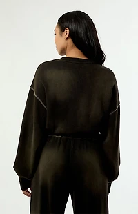 L/AB c/o Off-White Cropped Crew Neck Sweatshirt