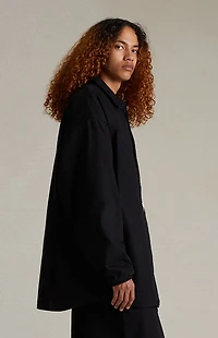 Fear of God ESSENTIALS Overdye Black Denim Filled Shirt Jacket