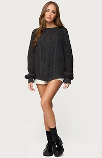Edikted Lira Chunky Cable Knit Sweater
