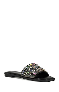 AZALEA WANG Women's Black Essere Flat Sandals