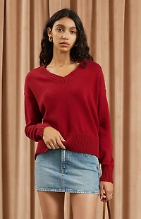 Beverly and Beck Eliza V-Neck Pullover Sweater