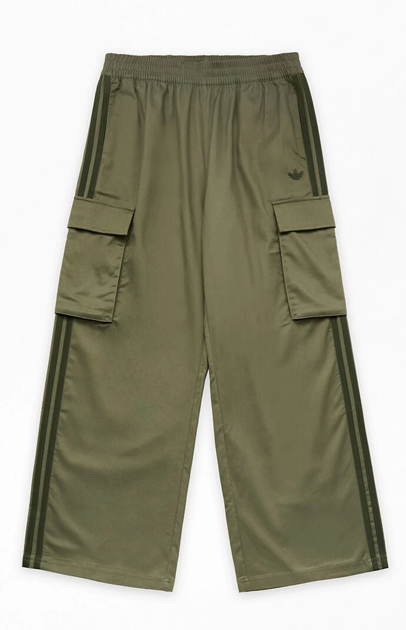 adidas Kids Olive 3-Strips Cargo Pants